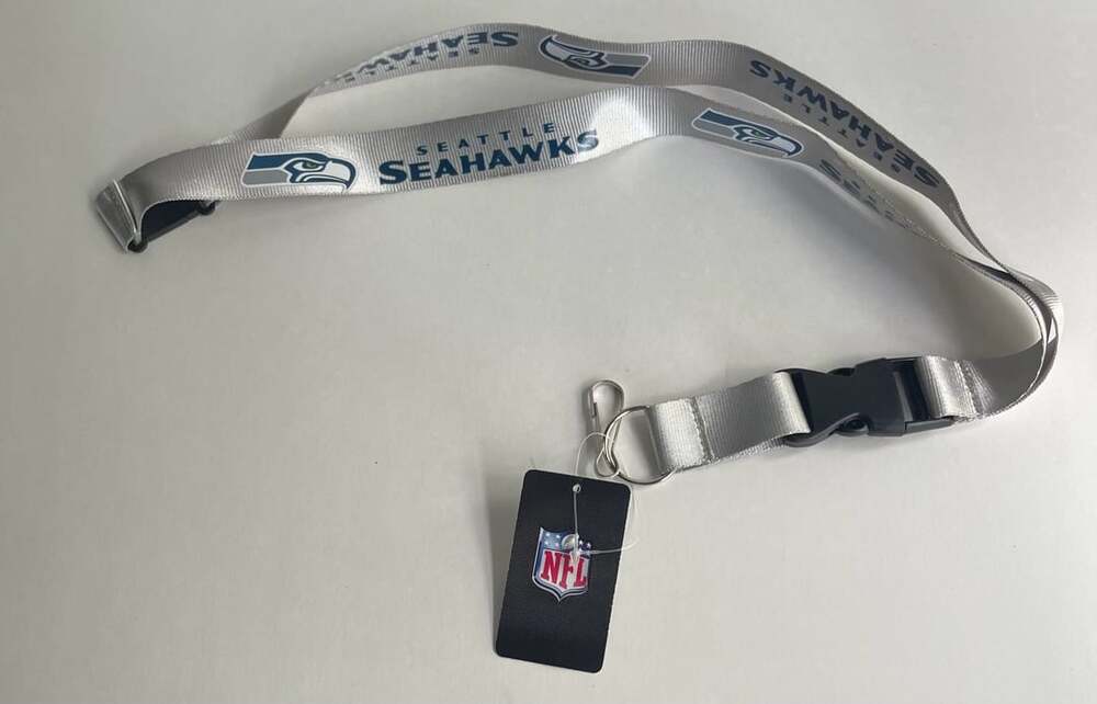 NFL Seattle Seahawks Lanyard Silver Grey Breakaway